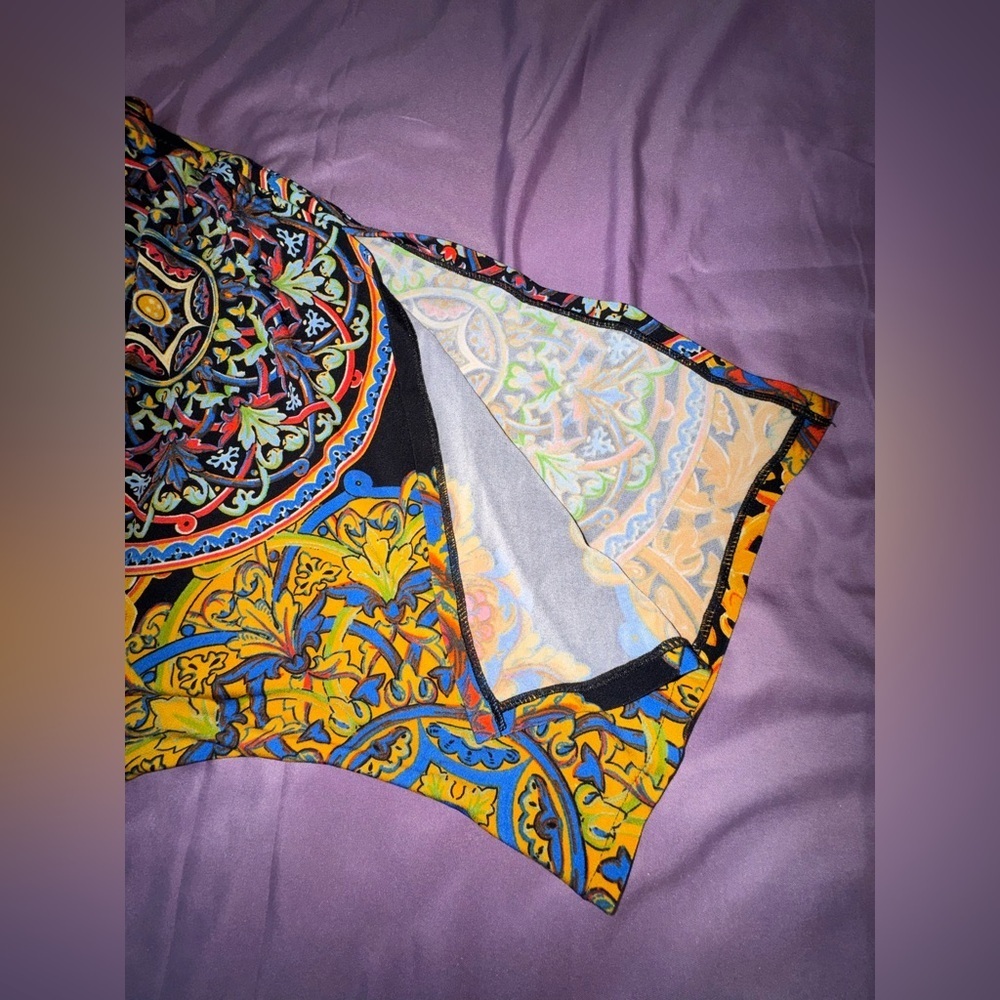 Eva Varro Colorful Boho Print Tie Waist Dress – Size L - Picture 7 of 11